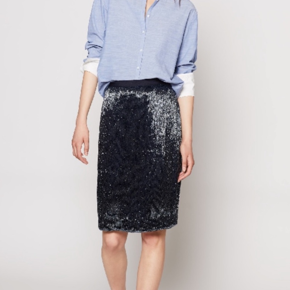 Joie Blue Beaded Edryce Pencil Skirt Sz 2